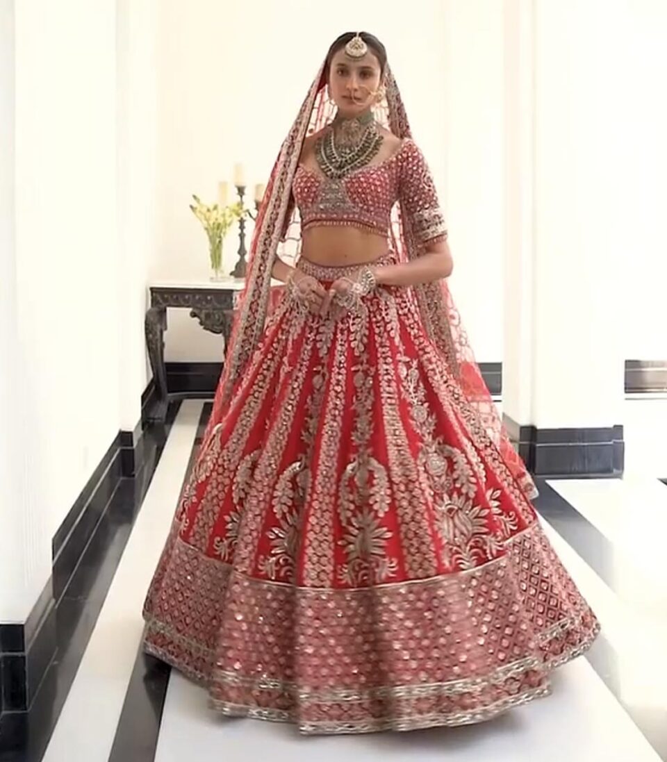 Red Peacock Lehenga
