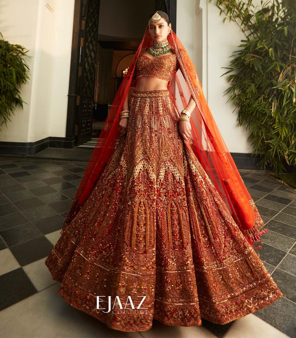 Burnt Orange Lehenga Set