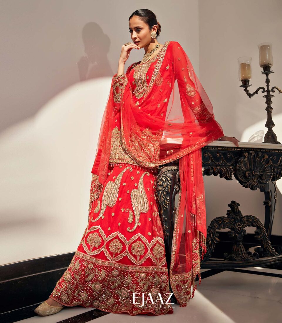 Red Gharara Set