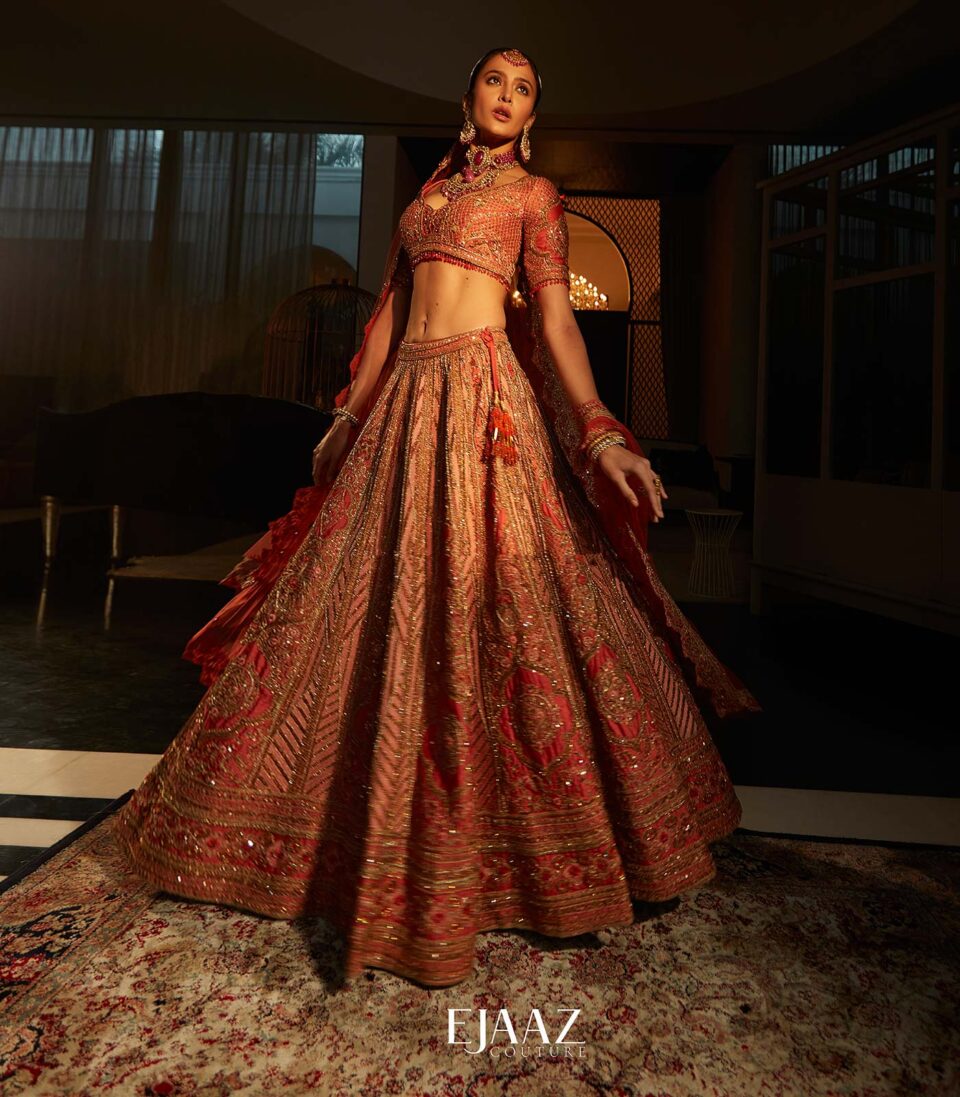 Coral Lehenga Set