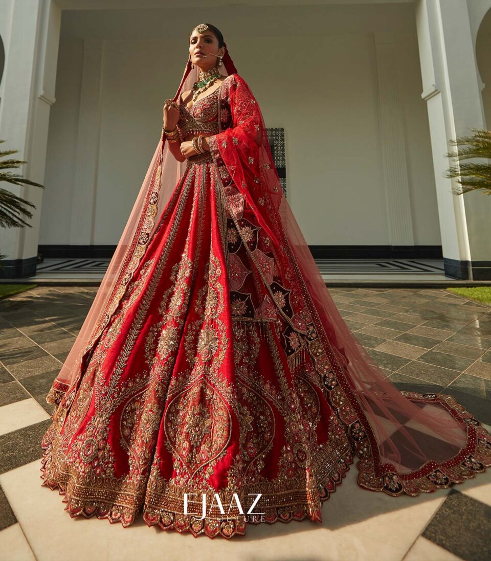 Red Lotus Lehenga Set