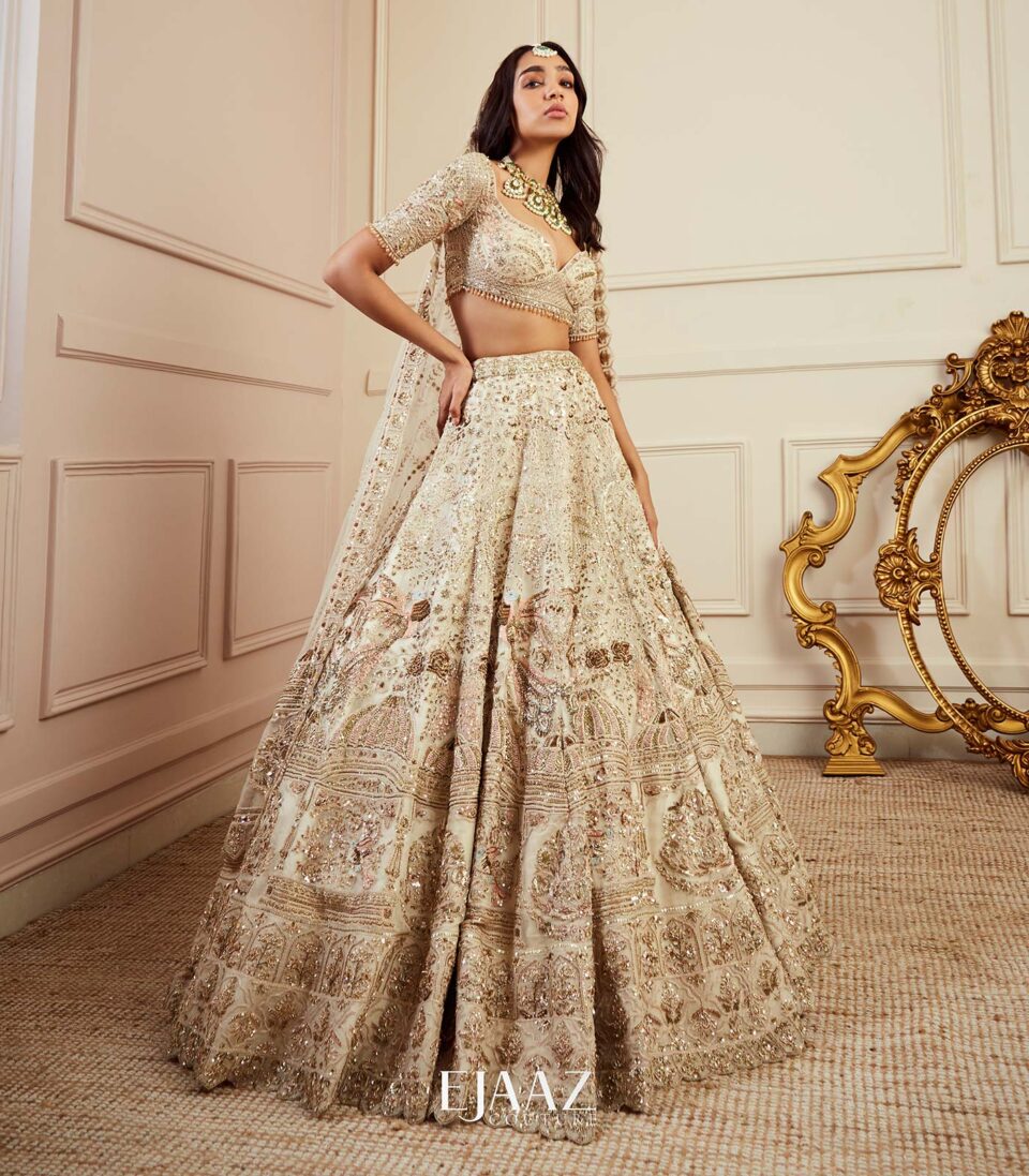 Sublime Ivory and Gold Lehenga